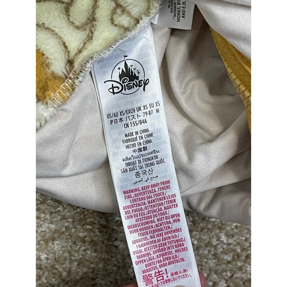 DISNEY Winnie The Pooh Full Zip Soft Fleece Jacket White & Brown Women XS - Picture 3 of 8